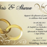 10 Personalised Gold Rings Wedding Invitations N8