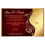 10 Personalised Red & Gold Wedding Invitations N25