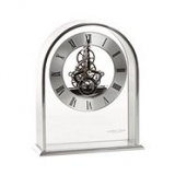 Chrome skeleton arch mantle clock