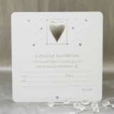Luxury Wedding Evening Invitations - Pack of 10 - White & Silver