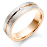 PALLADIUM AND 9CT ROSE GOLD MEN'S DIAMOND WEDDING RING