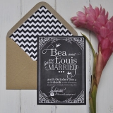 Hashtag Chalkboard Wedding Stationery Invite