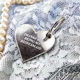 Wedding Party Pewter Heart Token Or Key Ring