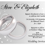 10 Personalised Silver Rings Wedding Invitations N44