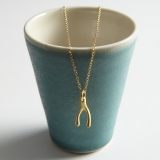 Lily Charmed - Gold Wishbone Necklace