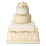 Waitrose - Fiona Cairns Polka Dots & Roses Wedding Cake