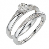 Ernest Jones - 9ct white gold 30pt brilliant cut diamond bridal set
