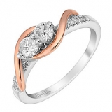 Ernest Jones - Ever Us 14ct rose white gold half carat 2 stone diamond ring