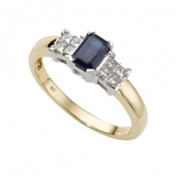 Ernest Jones - 18ct gold sapphire and diamond ring