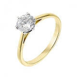 Ernest Jones - 18ct yellow gold one carat diamond H-J solitaire ring