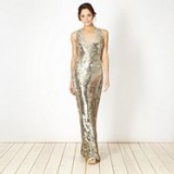 Debenhams - Star by Julien Macdonald - Designer gold sequin maxi dress