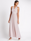 M&S Collection Multiway Strap Maxi Dress in Blush Pink