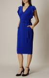 Karen Millen - FRILL WING DRESS - BLUE
