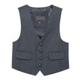 Debenhams - John Rocha - Boy's grey stitch four button waistcoat