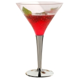 Party Pieces - Premium Silver Martini Plastic Glasses