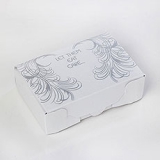 Confetti - SILVER AND WHITE FEATHER CAKE BOXES