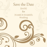 Marks and Spencer - Gold Swirl Save the Date Card