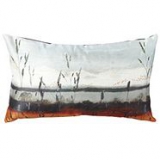 Designer bright orange sunset cushion