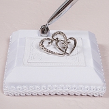 HEART SATIN WRAPPED PEN SET