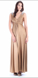 ARIELLA DARCIE LACQUERED JERSEY MAXI DRESS – BRONZE