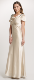 ARIELLA AMORIE SATIN BACK CREPE COWL LONG DRESS