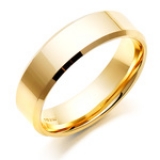 MEN'S GOLD BEVELLED EDGE WEDDING RING