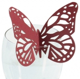 Red Butterfly Wedding Place Card For Glasses
