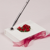 Red Romantic Paper Wrapped Pen Set