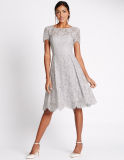 M&S Short Sleeved Lace Skater Dress