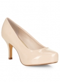 Evans - EVANS NUDE PATENT PLATFORM SHOES