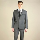 Debenhams - Charcoal semi-plain slim fit 2 button jacket