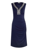 House of Fraser - Precis Petite Navy Embellished Dress