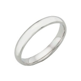 Ernest Jones - 18ct white gold extra heavy 3mm court ring