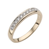 Ernest Jones - 9ct gold channel set diamond ring