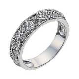 Ernest Jones - 18ct white gold 15 point diamond vintage ring