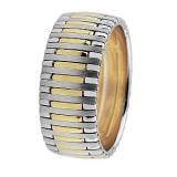 Ernest Jones - Royal Duet 18ct gold two colour 9mm wedding band