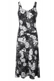Bonmarche - Linen Blend Mono Floral Print Dress