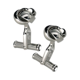 John Lewis - John Lewis - Montblanc Platinum Finished Knot Cufflinks, Silver