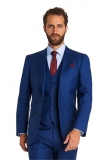 Moss Bros - Moss Bross 1851 Tailored Plain Blue 3 Piece Wedding Suit