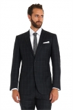 Moss Bros - Moss Bros 1851 Tailored Grey Windowpane Check Wedding Suit