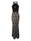 Jane Norman - Jane Norman Twist Neck Lace Maxi Dress