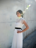 Etsy - Etsy - Chic and modern wedding dress with sheer top and black or white belt by Barzelai