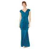 Debenhams - Debenhams Debut Dark turquoise ruched jersey maxi dress