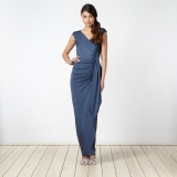 Debenhams - Debenhams Debut Blue ruched jersey maxi dress