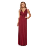 Debenhams - Debenhams Debut Burgundy ruched jersey maxi dress