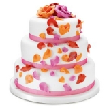 Waitrose - Fiona Cairns Flame Rose Petal 3-tier Wedding Cake