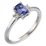 Ernest Jones - 18ct white gold certificated tanzanite and diamond ring