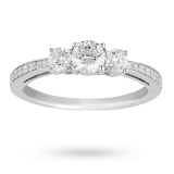 Goldsmiths - Brilliant Cut Three Stone And Diamond Set Engagement Ring