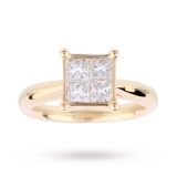 Goldsmiths - Princess Cut Invisible Set Diamond Engagement Ring