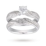 Goldsmiths - Brilliant Cut Diamond Bridal Set in 18 Carat White Gold